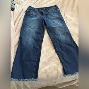 1822 Denim Classic Blue Jeans Raw Hem size 14